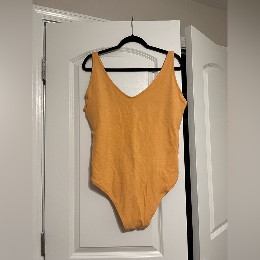Old Navy Orange One Piece Swimsuit V-Neck
